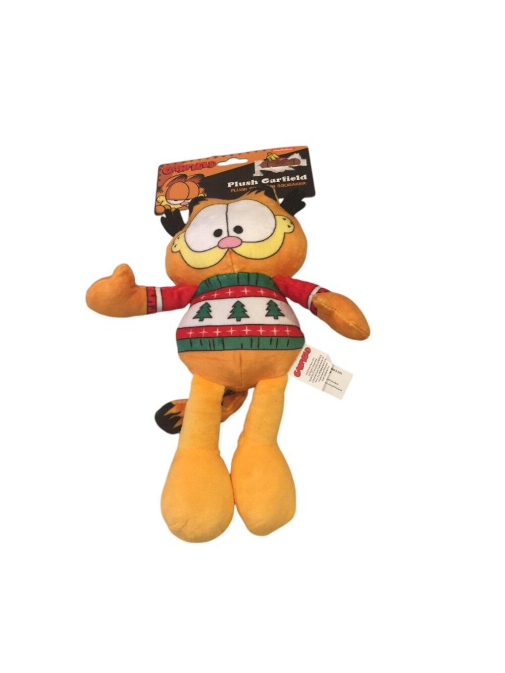 GARFIELD Character Christmas Sweater Plush Dog Toy Squeaker